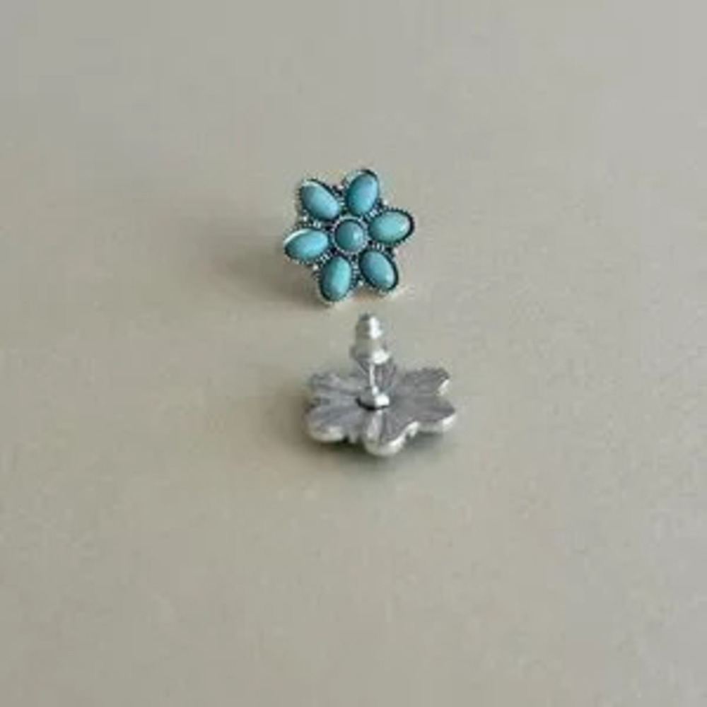 Turquoise Flower Stud?Earrings N1752
